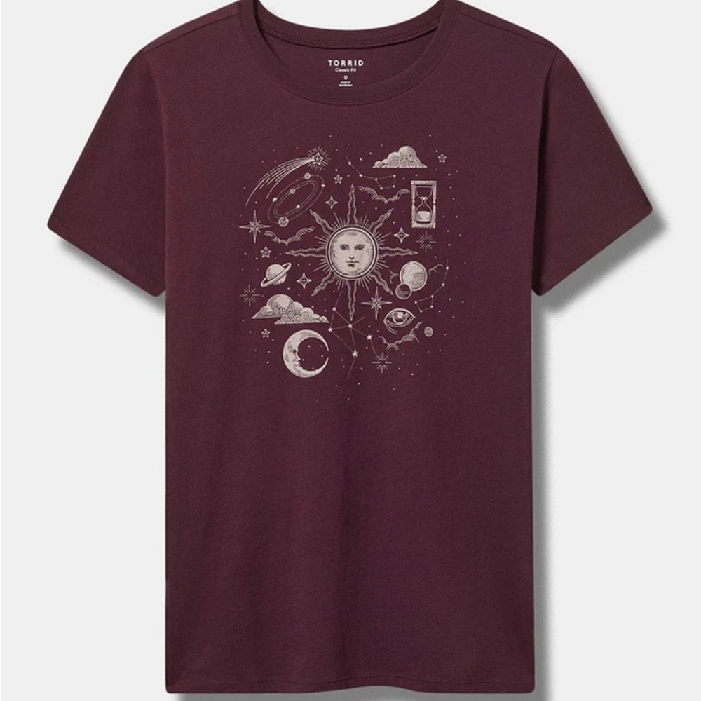 Torrid NWOT Celestial Stars Classic Heritage Jersey Crew Tee